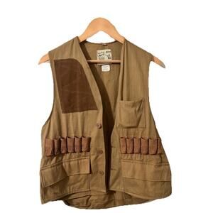 Vintage NESCO Canvas Hunting Vest Game Pouch Beige 100% Cotton Size Medium
